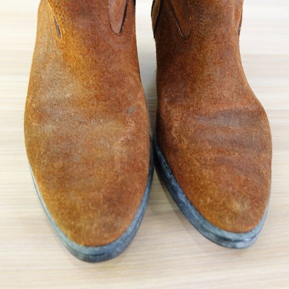 Vintage‎ Western Boots Leather 7.5 DEXTER Brown Cowboy Tall Mid Calf Rodeo USA - Picture 12 of 16